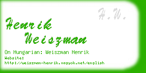 henrik weiszman business card